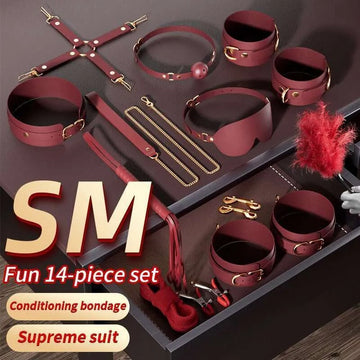 Sexspielzeug für Frauen JIUUY Erwachsene SM Sexprodukte Sets Fesselung Ausrüstung Halsband Arsch Oral Erotik Paket Augenbinde Peitsche Sex BDSM Sexspiel für Paare