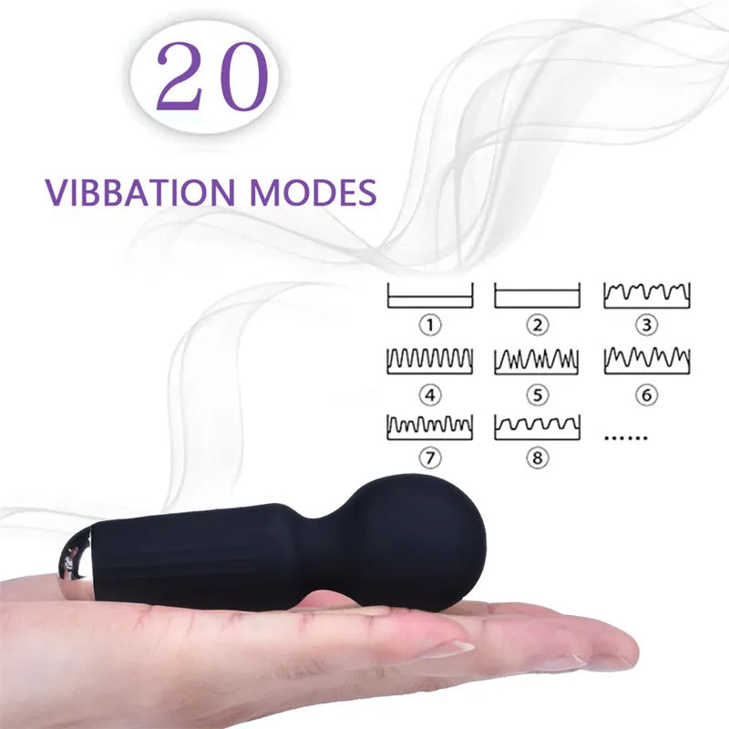 Mini AV Vibrator Zauberstab für Frauen Klitorisstimulator USB wiederaufladbarer tragbarer Silikon-Massager Sexspielzeug für Frauen