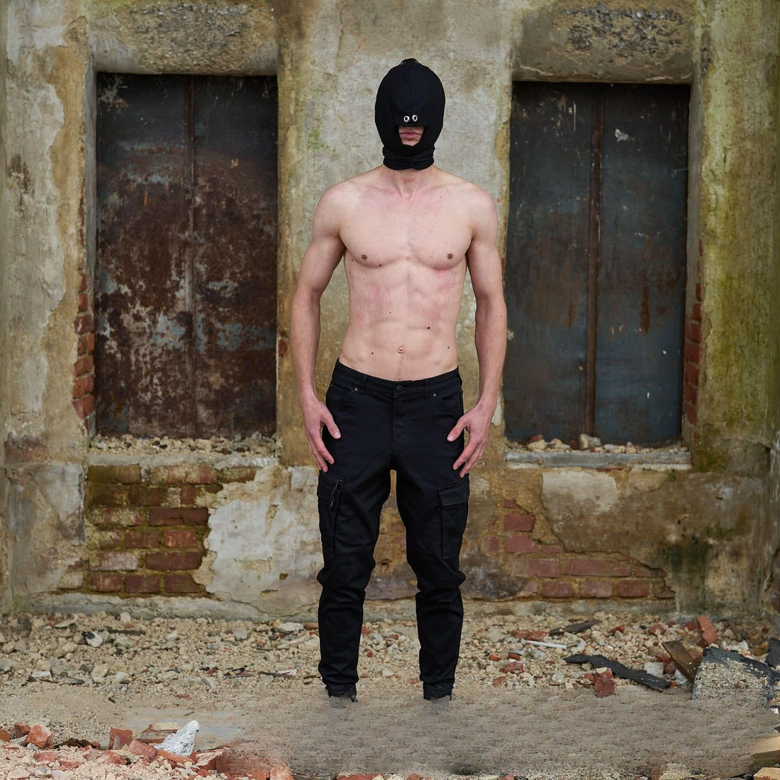 Black BDSM Mask with Mouth Opening