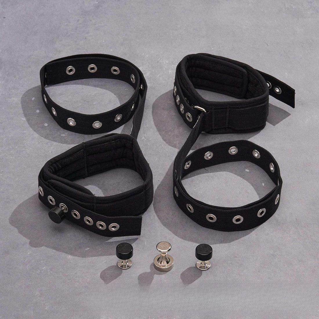 Black Leg Cuffs Bondage 2-Piece Set