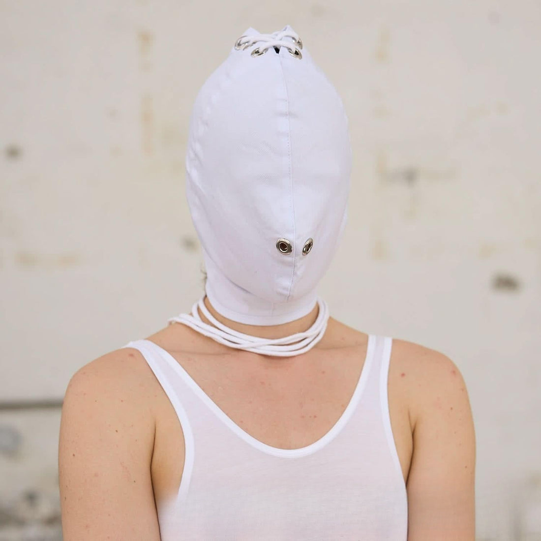 Bondage-Maske ohne Mundöffnung Weiß