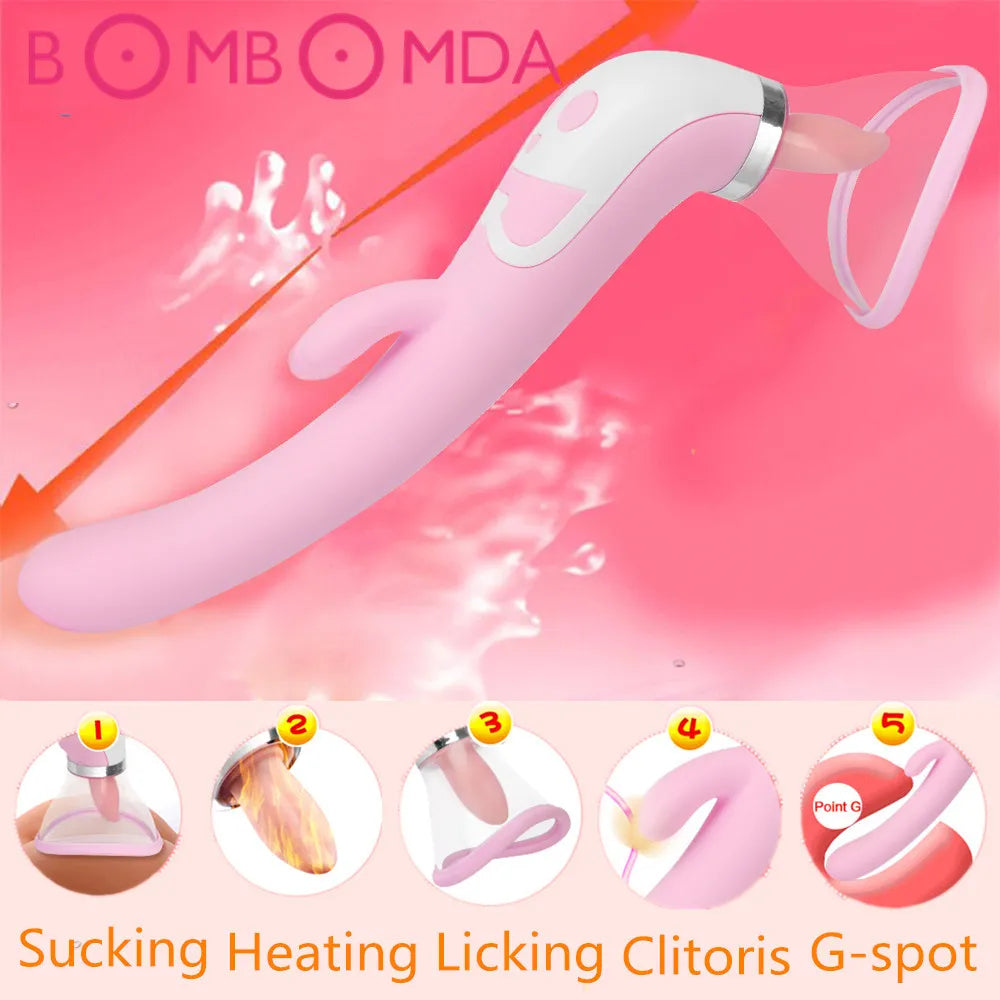 Zungen-Dildo-Vibrator für Frauen Intimwaren Nippelsauger Orallecken Klitorisstimulation Heizung Erotische Sexspielzeuge für Erwachsene CY200520