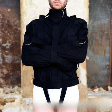 Hochwertige Zwangsjacke in Weiß und Beige