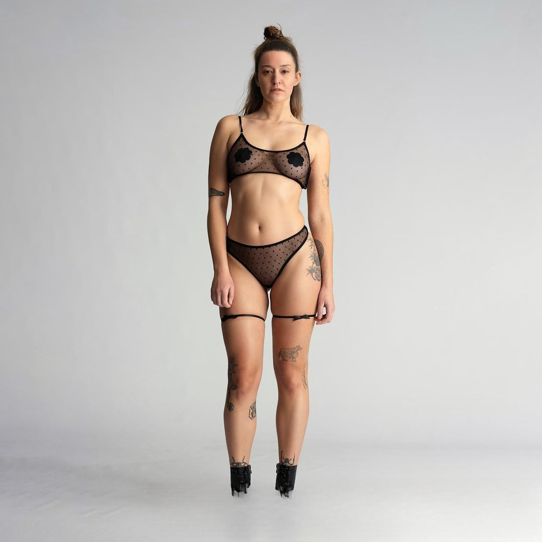 Transparente Dessous-Set